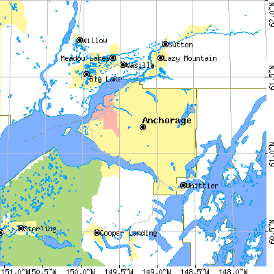 Anchorage Municipality close-up map