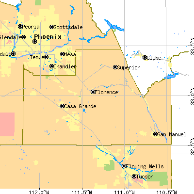 Pinal County close-up map