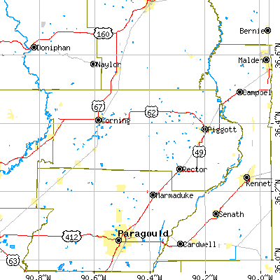 Clay County close-up map