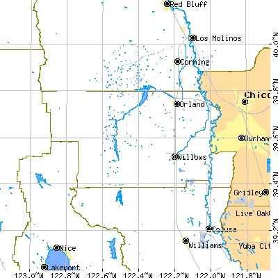 Glenn County close-up map