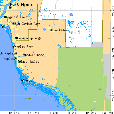 Collier County close-up map