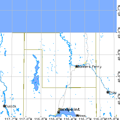 Boundary County close-up map