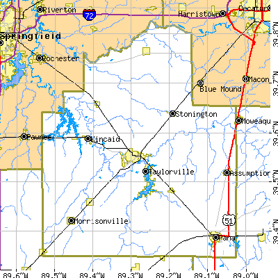 Christian County close-up map