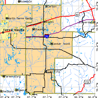 Clay County close-up map