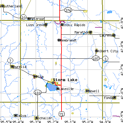 Buena Vista County close-up map