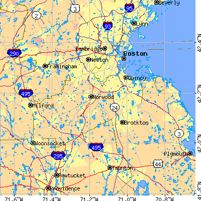 Norfolk County close-up map