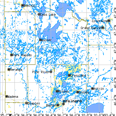 Cass County close-up map
