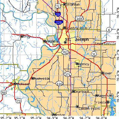Buchanan County close-up map