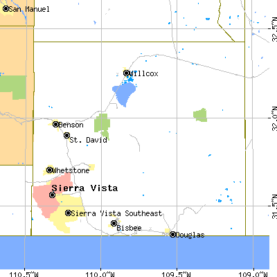 Cochise County close-up map