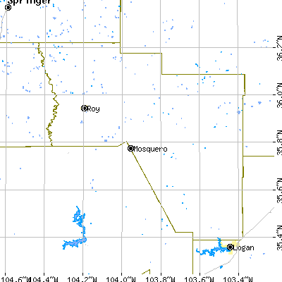 Harding County close-up map