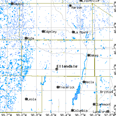 Dickey County close-up map