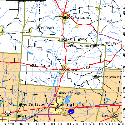 Champaign County close-up map
