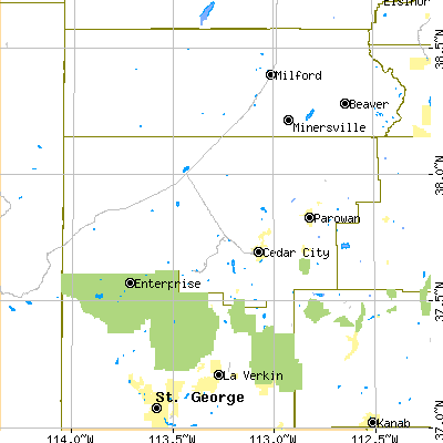 Iron County close-up map