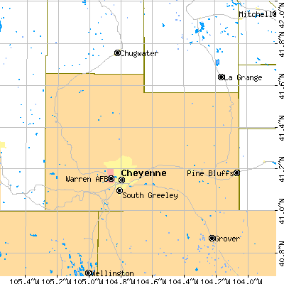 Laramie County close-up map