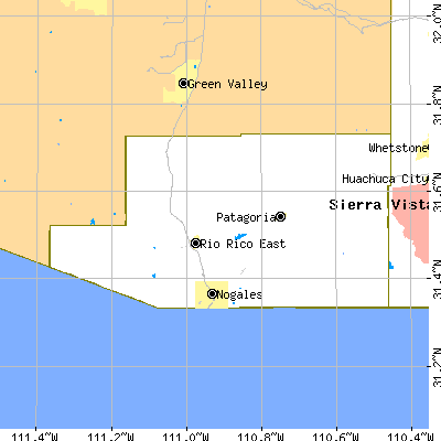 Santa Cruz County close-up map