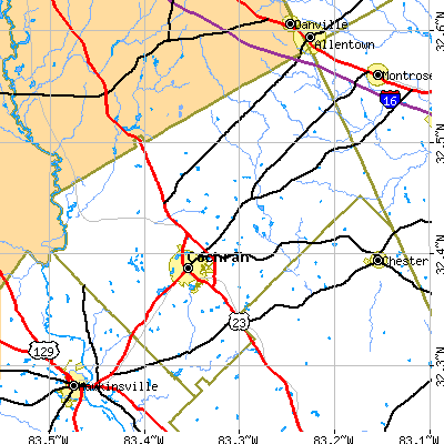 Bleckley County close-up map