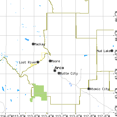 Butte County close-up map