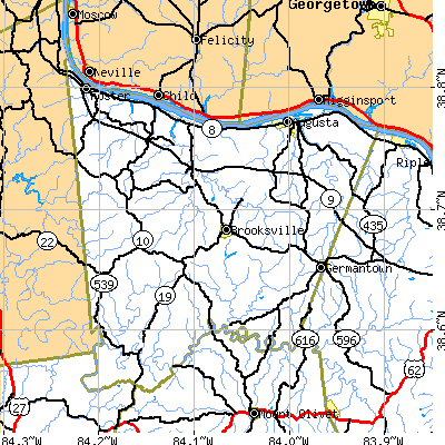 Bracken County close-up map