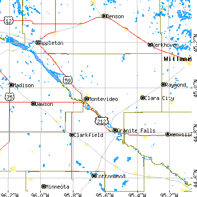 Chippewa County close-up map