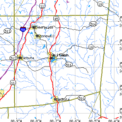 Clarke County close-up map