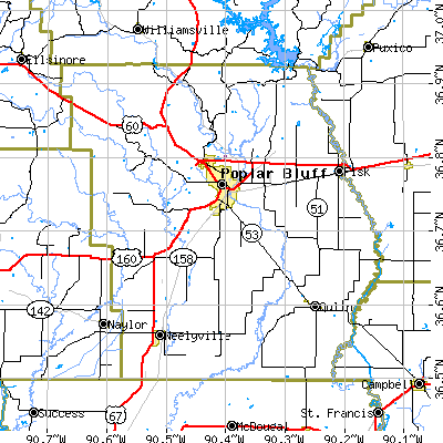 Butler County close-up map