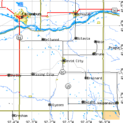 Butler County close-up map