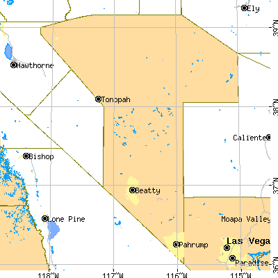 Nye County close-up map