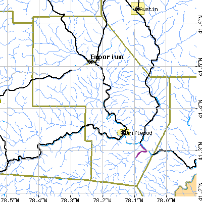 Cameron County close-up map