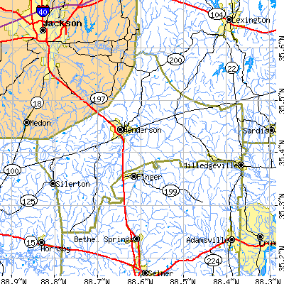 Chester County close-up map