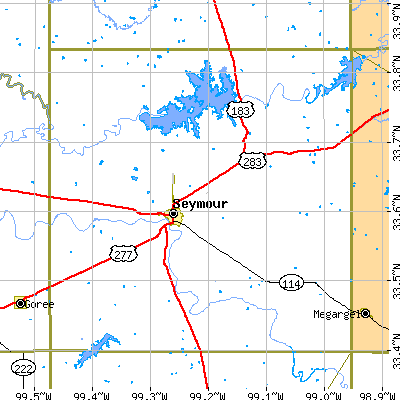 Baylor County close-up map