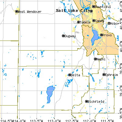 Juab County close-up map