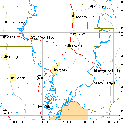 Clarke County close-up map