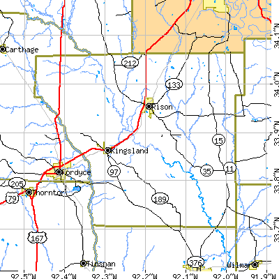 Cleveland County close-up map