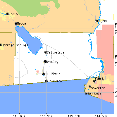 Imperial County close-up map