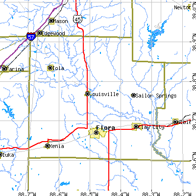 Clay County close-up map