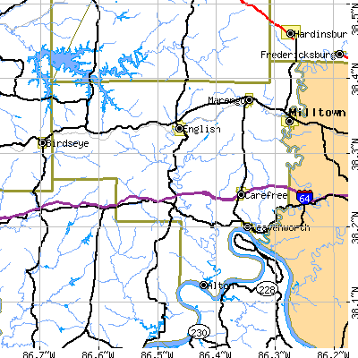 Crawford County close-up map