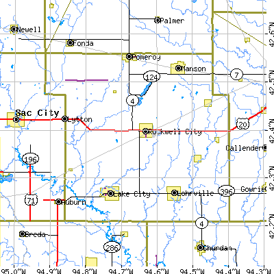 Calhoun County close-up map