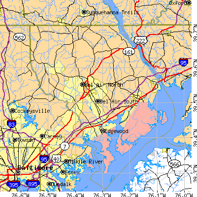 Harford County close-up map