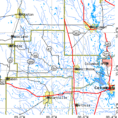 Clay County close-up map