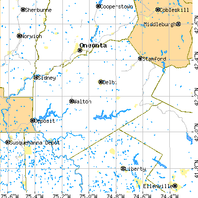 Delaware County close-up map