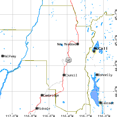 Adams County close-up map