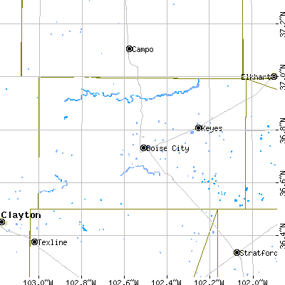 Cimarron County close-up map