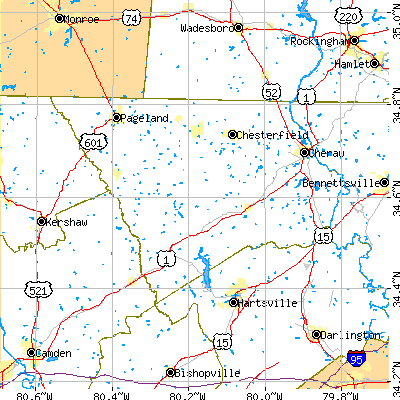 Chesterfield County close-up map