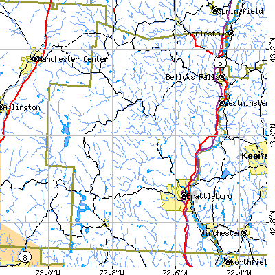 Windham County close-up map