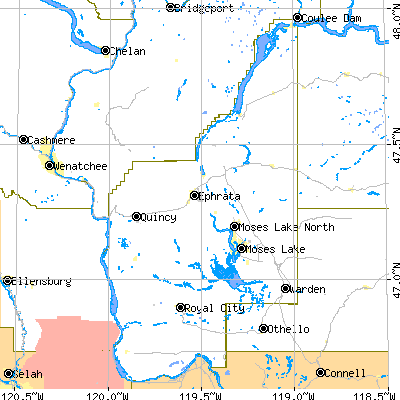 Grant County close-up map