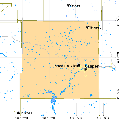 Natrona County close-up map