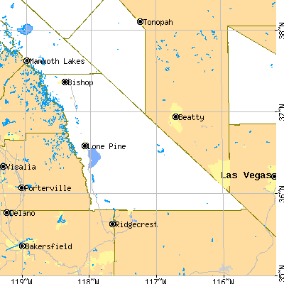 Inyo County close-up map