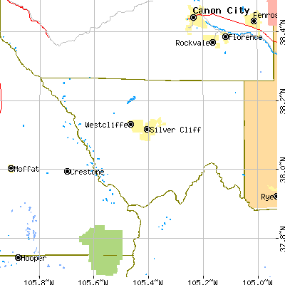 Custer County close-up map