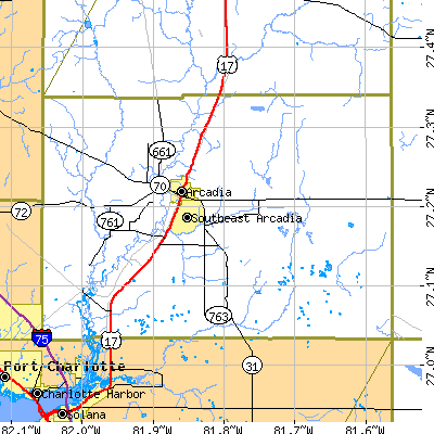 DeSoto County close-up map