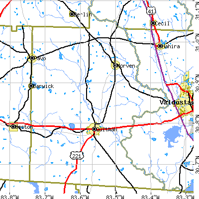 Brooks County close-up map